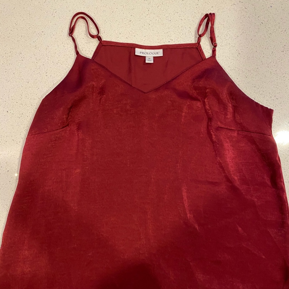Medium Satin Burgundy Tank Top/Blouse from Target
